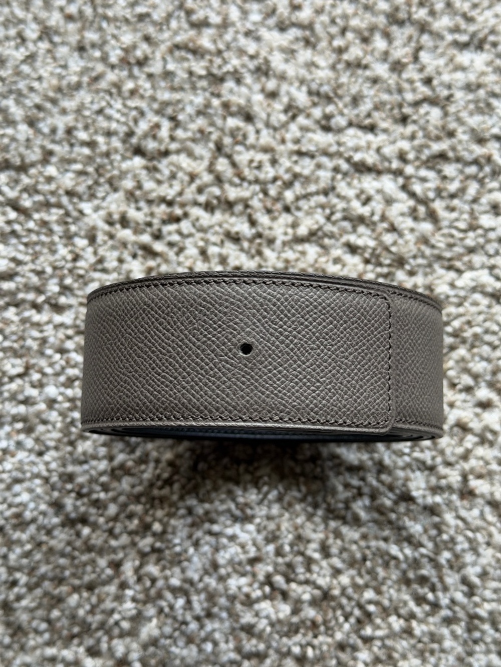 Hermès Reversible Leather Belt Strap 115 Black / Taupe
